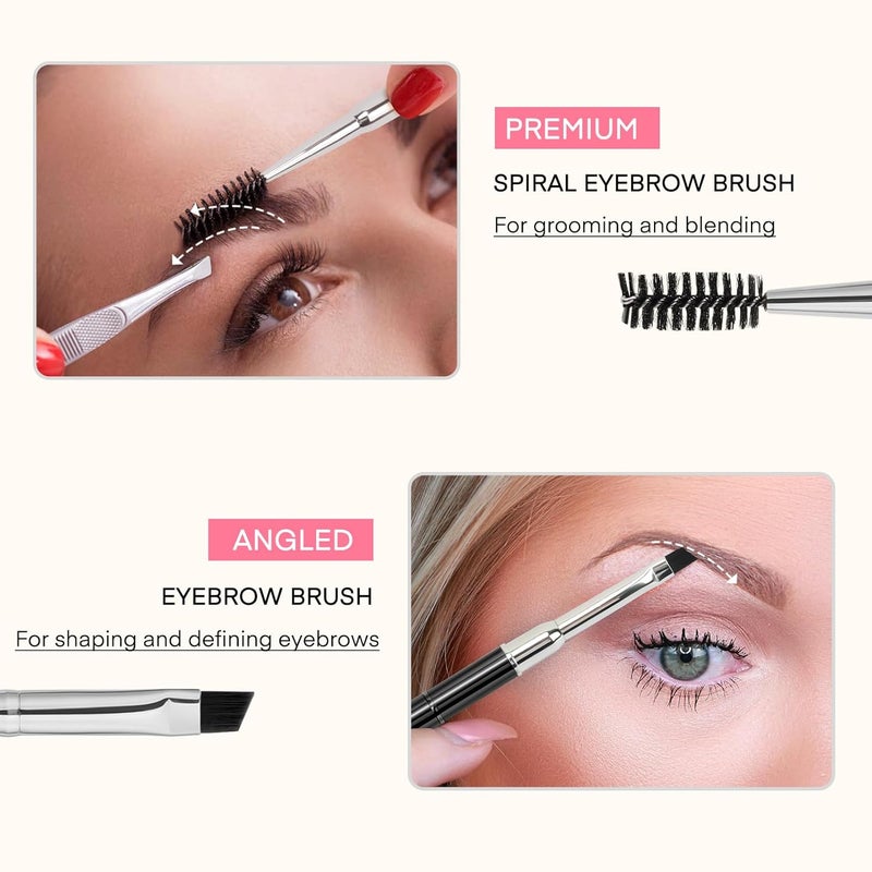 Unaone Eyebrow Brush - 2 PCS Professional Dual-Ended Angled Eye Brow Brush Applicator For Shaping and Filling Brows Lash Eyeliner - Image 4